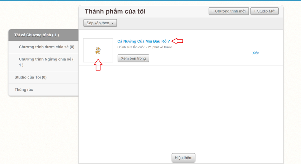 Hướng dẫn chia sẻ Trò chơi (Project) công khai trên Scratch