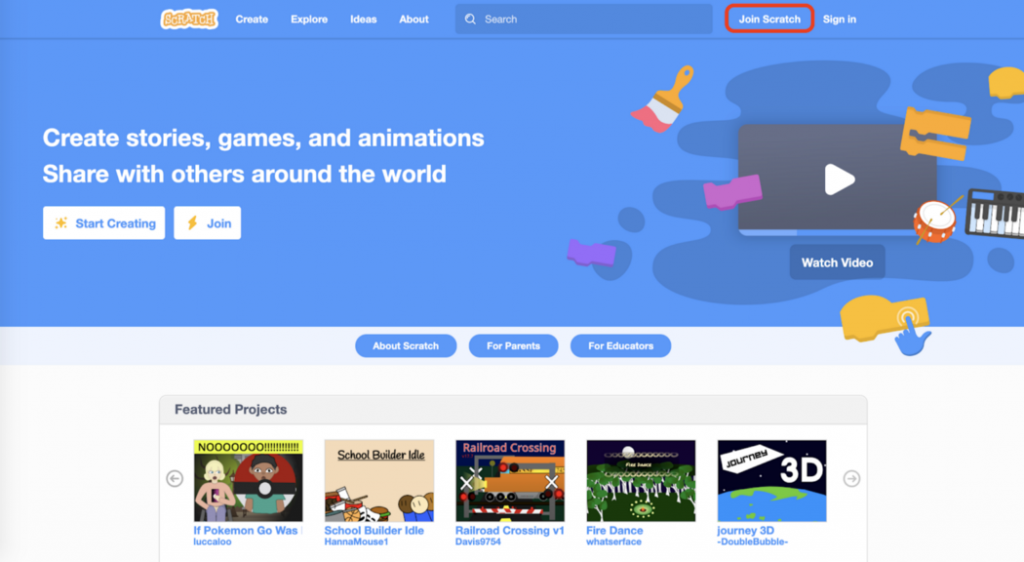 Hướng Dẫn Mở Tài Khoản Học Tập Trên Scratch