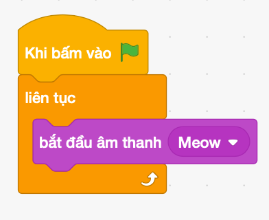 Cách viết vòng lặp trong Scratch