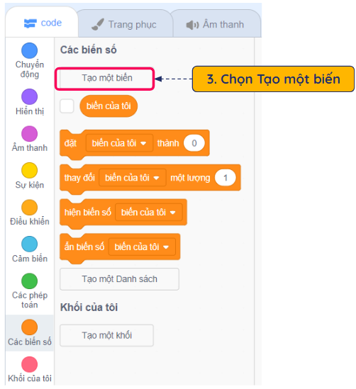 Biến số trong Scratch