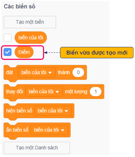 Biến số trong Scratch