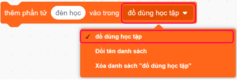 Các khối lệnh cơ bản với danh sách