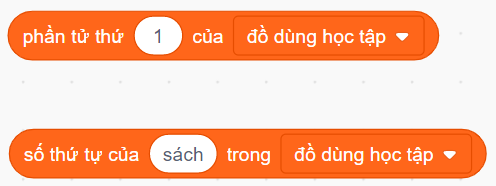 Các khối lệnh khác với danh sách