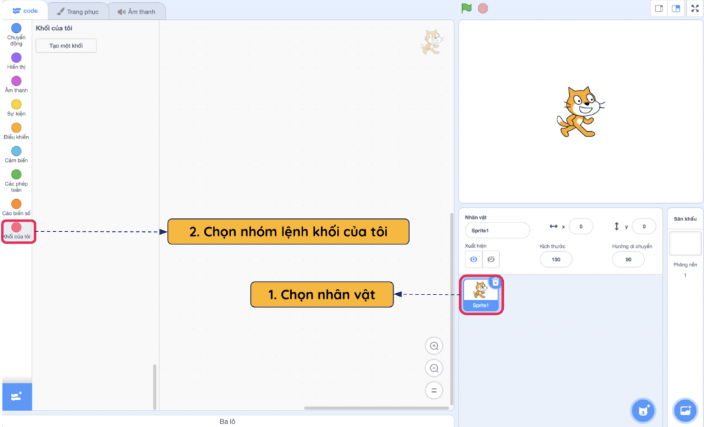 Cách sử dụng Khối của tôi