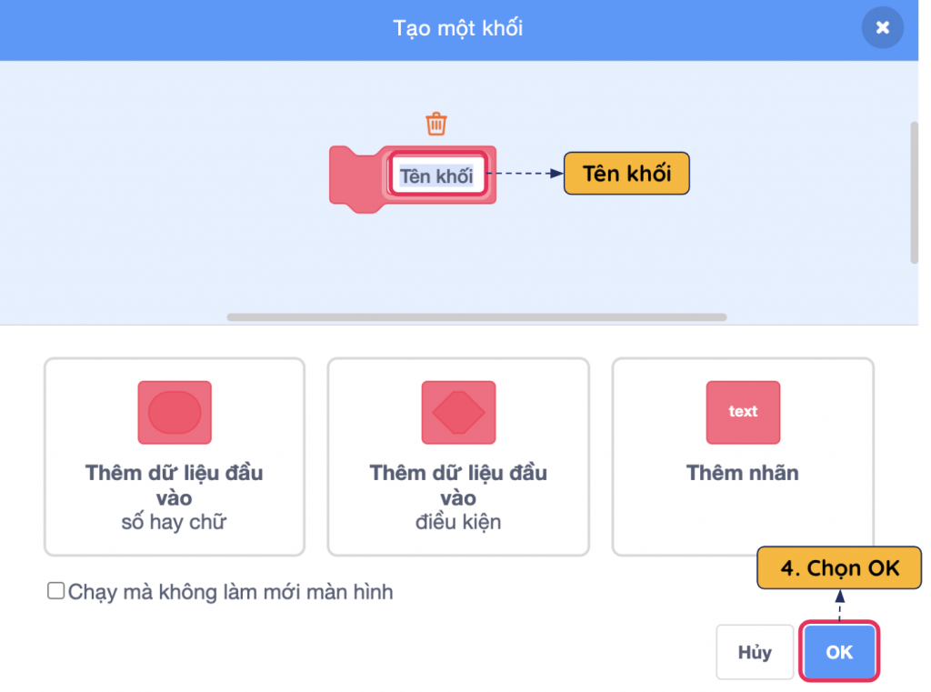 Cách sử dụng Khối của tôi
