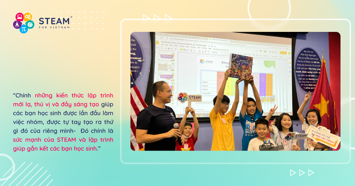 Học sinh nhận thưởng tại workshop